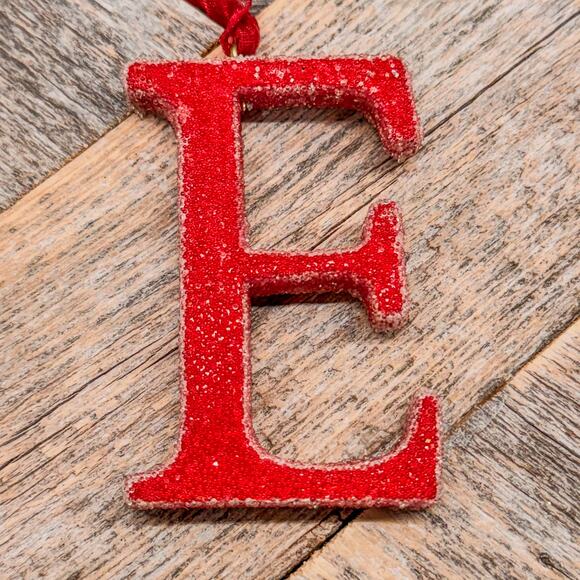 Pottery Barn NOEL Merlot Sugar Coated Christmas Letter Ornaments, Original Box - Picture 8 of 10